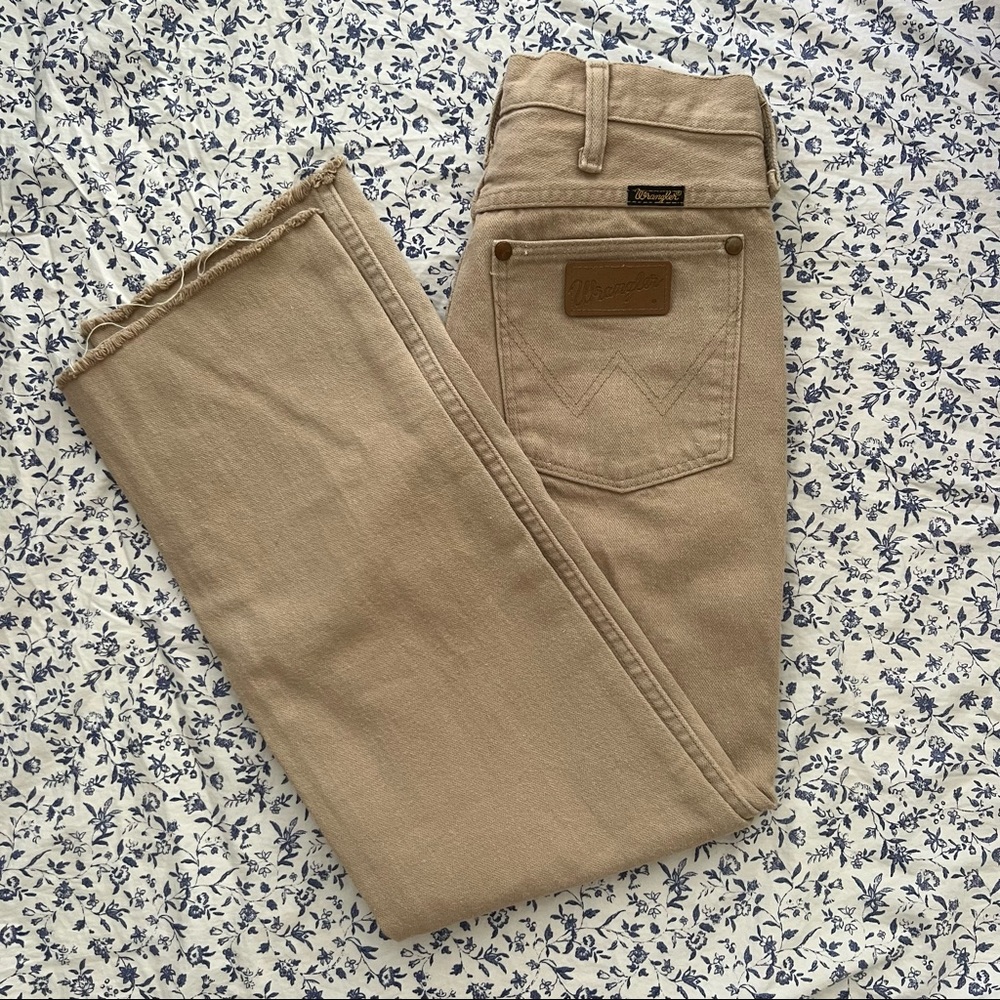 Vintage wrangler khaki straight leg jeans